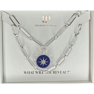 Bomb Party Luxe Layers 2026 It Was Meant To Be You Compass Necklace Silver